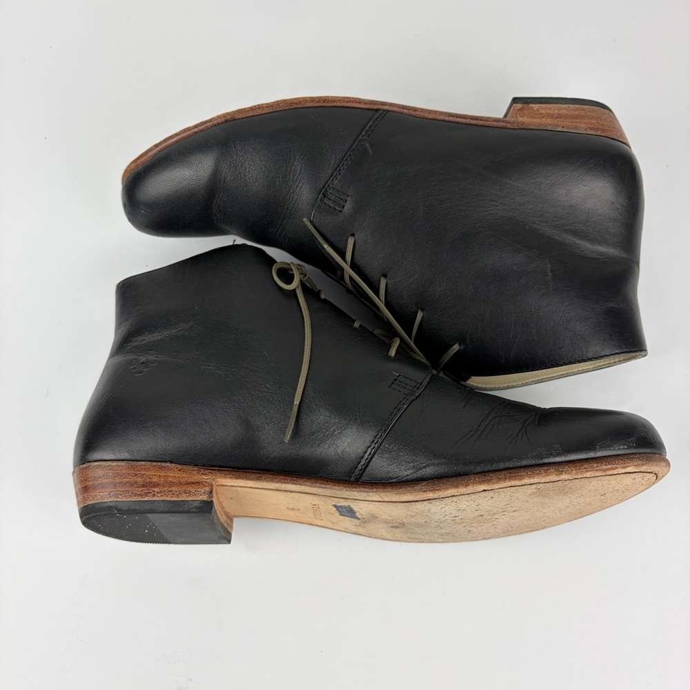 Nisolo Isla Black Leather Chukka Ankle Bootie Laced Boot 9 - Picture 14 of 14